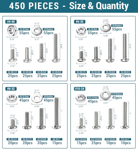 Stainless Steel 304 Hex Flange Bolt Kit (720PCS) - size: 720PCS