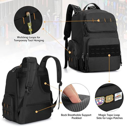 Rexmica Tool Organizer Bag Backpack with 3 Tool Zipper Pouch for Men