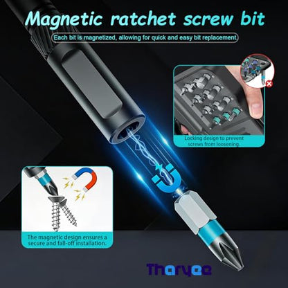 24 in 1 Magnetic Ratcheting Screwdriver Set with Detachable Handle