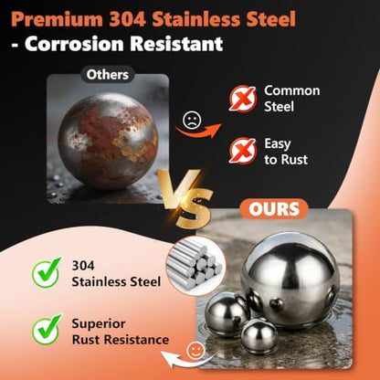 650 Pcs 304 Stainless Steel Bearing Balls Kit, 1mm-8mm Sizes - size: 650PCS 1mm-8mm