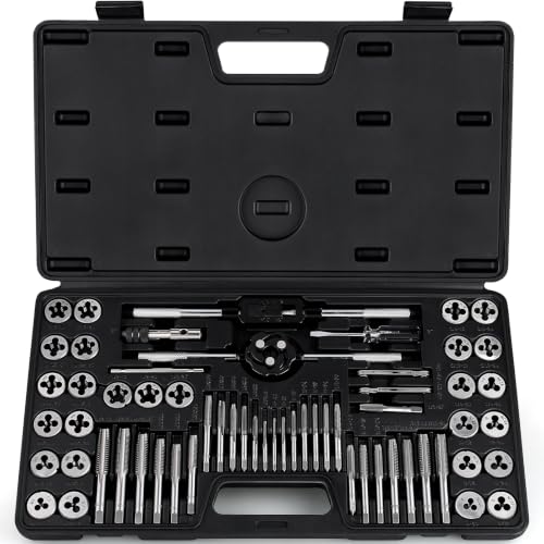 WINNER 60-Piece Premium Tap and Die Set with Both SAE and Metric Sizes, Master Threading Tool Kit for Mechanics, Auto, Machinery and Craftsman, Metric and Standard, Internal and External Threads