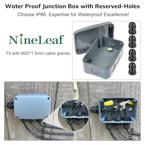 Outdoor Junction Box,3 Set Electrical Boxes with 20mm Cable Gland Kit - color: 3PK, size: Medium+4*M20