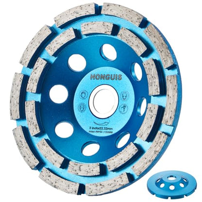 5 inch Diamond Cup Grinding Wheel,7/8"-5/8" Arbor Concrete Grinder Wheel Double Row for Concrete Masonry Granite Marble Stone(7/8"-5/8") - style: 5 Inch