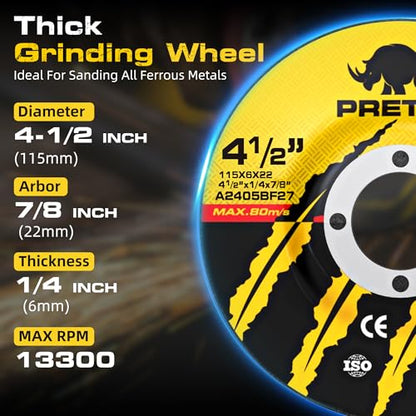 26 Packs Angle Grinder Cutting Flap Grinding Disc Wheel 4 1/2in Inches - 20 Packs 4.5"x1/4"x7/8" Cut off Wheels,3 Packs 4.5"x7/8" 60 Grit Flap Discs, 3 Packs 4.5"x1/25"x7/8" Grinding Wheels - size: 4 1/2 INCH