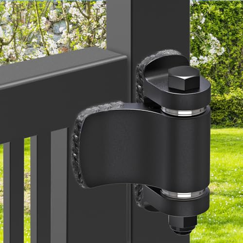 Insaga Weld on Hinges, 6mm Carbon Steel Black Oxide Weldable Gate Hinges Heavy Duty with Bearing Bushings & Anti-Loose Nuts for Farm Gates, Fence Gates, Driveway Gates, Swing Gates (3.7x2.8'', 2Pack) - color: Welded hinge with leaf