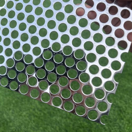 30"x15" Opening Round Holes About 1/2inch (12mm) Perforated Metal Sheets 19Gauge Expanded Metal Mesh Perforated 304 Stainless Steel Sheet Mesh Screen Panel Decorative Panel Decorati Plate - size: 30"x15", style: Round Hole 12mm