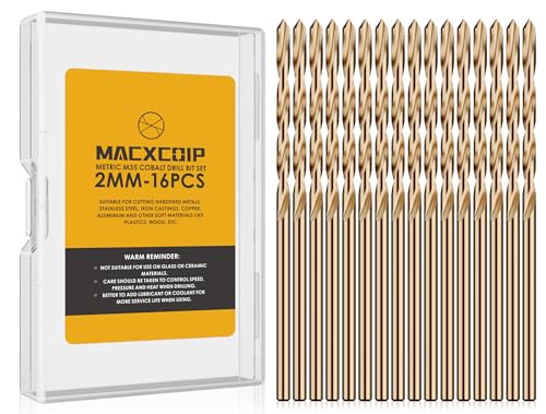 Metric 16Pcs 2mm M35 Cobalt Drill Bit Set - size: 2 mm (16 pcs)