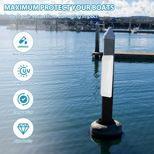24 Inch Dock Bumper 2 Pack,Boat Dock Bumpers,Dock Bumper Guards,Dock Post Bumpers,Marine Dock Bumpers,Heavy Duty Dock Piling Bumpers for Protecting Boat and Dock,Screws and Washers Included(White) - color: White-2Pack, size: 24inch