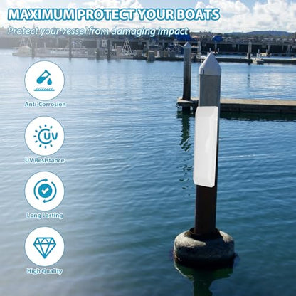 24 Inch Dock Bumper 2 Pack,Boat Dock Bumpers,Dock Bumper Guards,Dock Post Bumpers,Marine Dock Bumpers,Heavy Duty Dock Piling Bumpers for Protecting Boat and Dock,Screws and Washers Included(White) - color: White-2Pack, size: 24inch