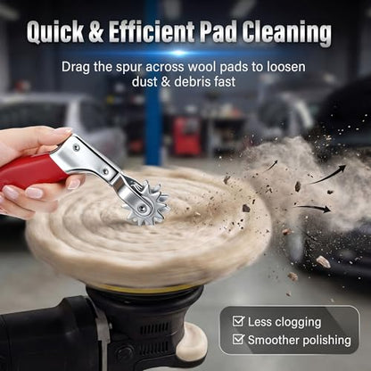 Dreyoo Buffing Pad Cleaning Tool, Metal Spur for Wool Polishing Pads