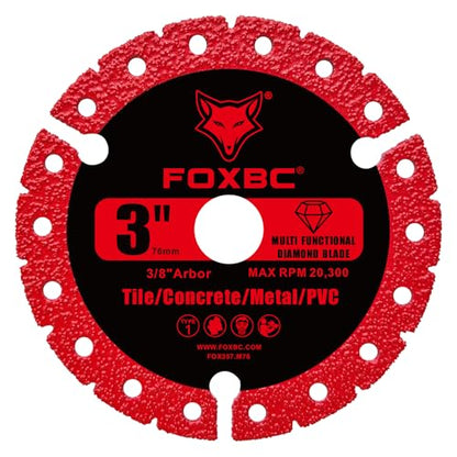 FOXBC 3 inch Diamond Multi-Purpose Saw Blades Metal Cutting Wheel - 3 Pack