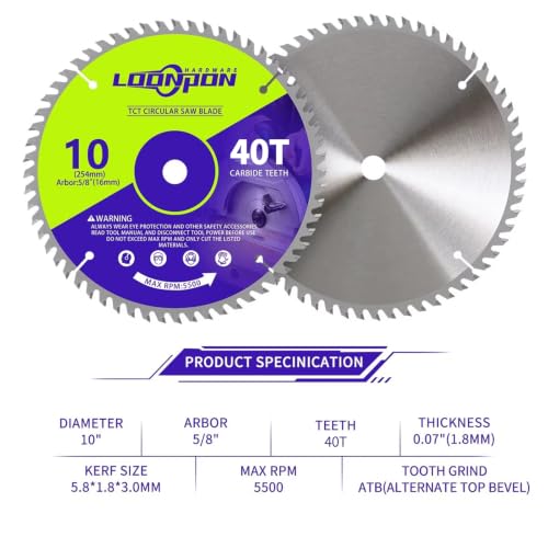 7-1/4 Inch Circular Saw Blade, Woodworking Saw Blade,5/8" Arbpor,40 T - size: 7-1/4" 40T Carbide Saw Blade