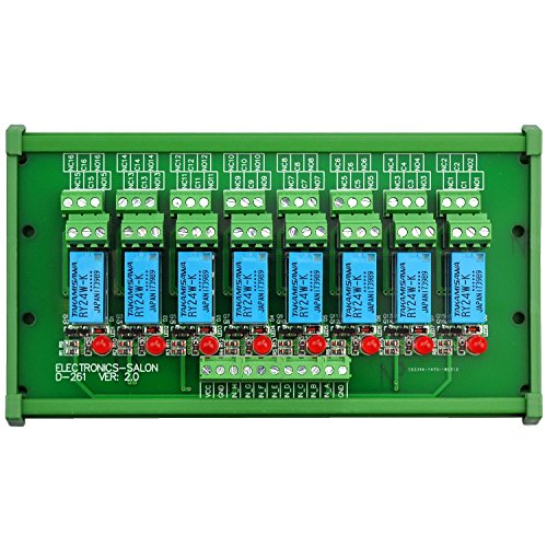 Electronics-Salon DIN Rail Mount 8 DPDT Signal Relay Interface Module. (Operating Voltage: DC 24V)