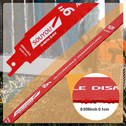 25 Pack 9 in 14/18 TPI Bi-Metal Reciprocating Saw Blades with Organizer Carbide Alloy Steel for Automobile Dismantling Metal Steel Cutting Non-Stick Coated for Less Heat for 1/16-5/16 Medium Metals - size: 9in 25Pack, style: 14/18 Tpi