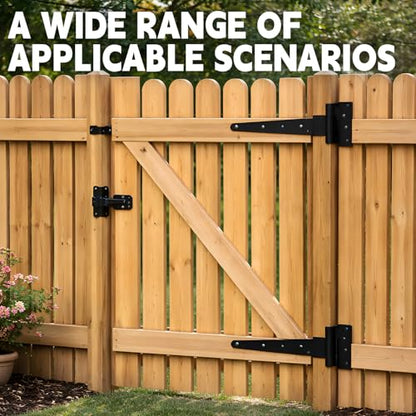 4Pcs 12-Inch Heavy-Duty Door Hinges, Rust-Resistant Heavy-Duty T-Hinges, Suitable for Shed Doors, Barn Doors, and Fence Gates, Made of Wrought Iron, Each Set Can Support 110 Pounds. - size: 12 Inch