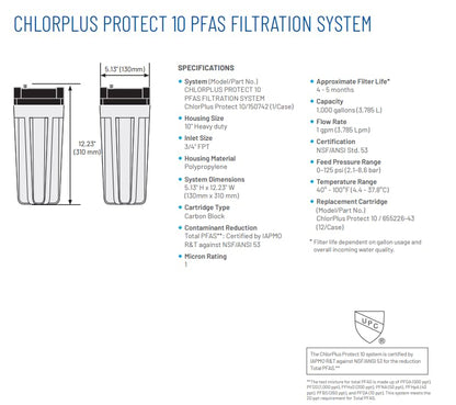 Pentair Pentek ChlorPlus Protect 10 Carbon Block Water Filter - style: 10" Protect