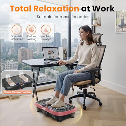AXV Vibration Plate Exercise Machine Fitness Platform Body Vibrating Board - color: BT.PRO.PINK