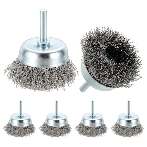 6Pack 2" Wire Brush for Drill with 1/4" Round Shank