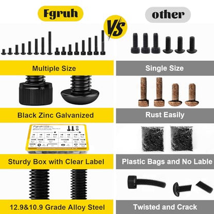 1500PCS M4 Hex Socket Cap Head & Button Head Screws and Nuts Kit - size: M4 1500pcs