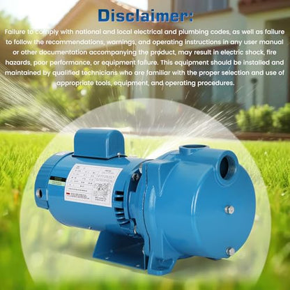 GT15 Self-Priming Single Phase Centrifugal Pump,1-1/2 HP,115/230V