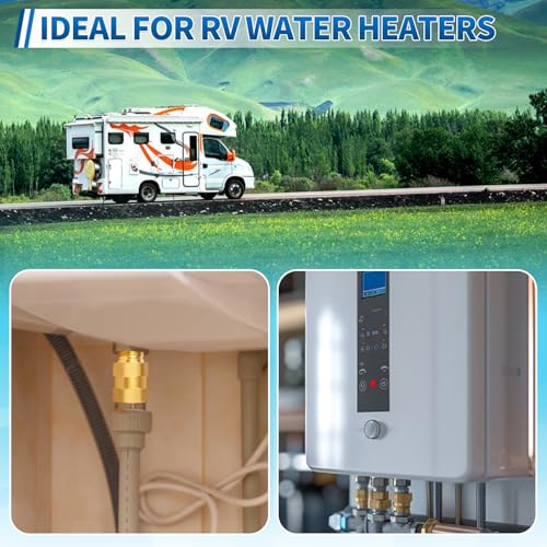 1/2'' NPT Lead-Free Brass RV Camper Water Heater Check Valve, Male-Female - style: Male to Female