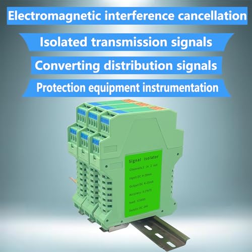 Signal Isolator DC 24V,PLC Detect Signal Conditioner,Module Analog Output(1 in 2 Out 4-20mA Turn 4-20mA) - color: 1 input and 2 outputs