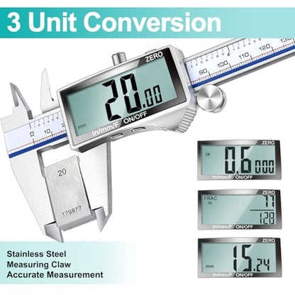 Kynup Digital Caliper Measuring Tool, Dial Caliper with Large LCD Screen - color: Grey, size: 150mm