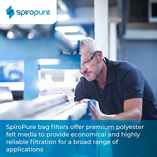 SpiroPure SP-BE-1-5 5 Micron #1 7" x 17" Polyester Felt Bag Filter, 40 Pack - size: #1, style: 5 Micron