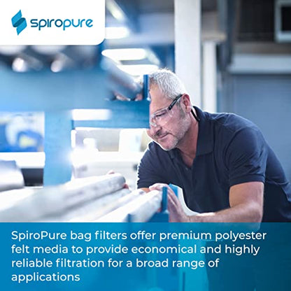 SpiroPure SP-BE-1-5 5 Micron #1 7" x 17" Polyester Felt Bag Filter, 40 Pack - size: #1, style: 5 Micron