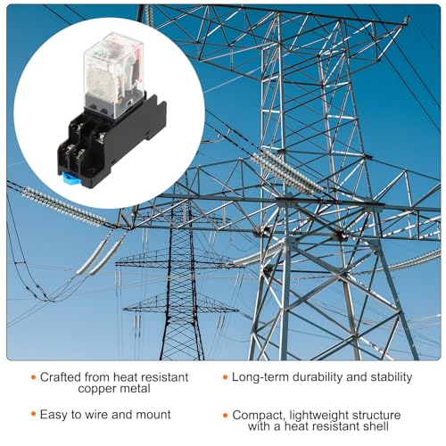 MECCANIXITY 4 Set DC12V Electromagnetic Relay 8-Pin 10A DPDT 2NO 2NC