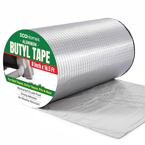 ECOHomes Aluminum Butyl Tape Waterproof for Leaks (8 Inch Wide) - size: 8 Inch x 16.5 FT