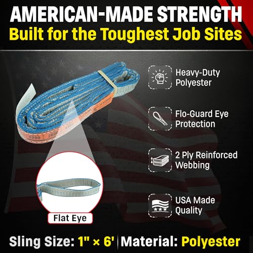 Chenango Supply Eye & Eye 2 Ply Rigging DD Slings - size: 1" x 6'