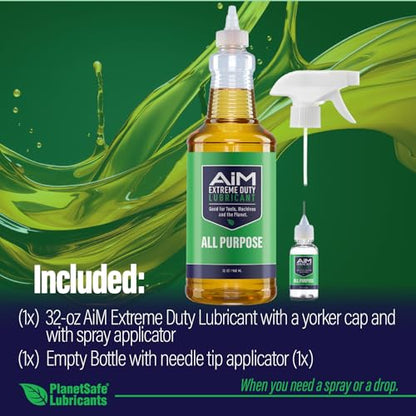 PlanetSafe Lubricants Home & Industrial Gym Equipment Maintenance Kit: AiM Extreme Duty Lubricant & AiM Grease Bundle with Precision Applicator - Large Kit - size: Large Bundle