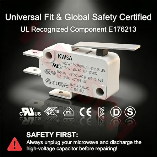6 Pack Medium Hinge Lever Micro Switch, 16A 125/250V SPDT 1NO 1NC - size: V-152-1C25