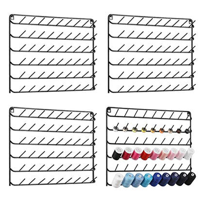 YBING Thread Holder Wall 54 Spools Sewing Thread Rack 4 Pack, Black - color: black
