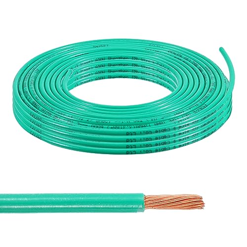 MECCANIXITY THHN Stranded Wire 50 Feet 10AWG Gauge Insulation Building Wire - UL Listed Copper Cable - PVC 600V Electrical Wire for Residential,Commercial,Industrial,Grounding - Green - color: Green, size: 50 Feet x 10 AWG
