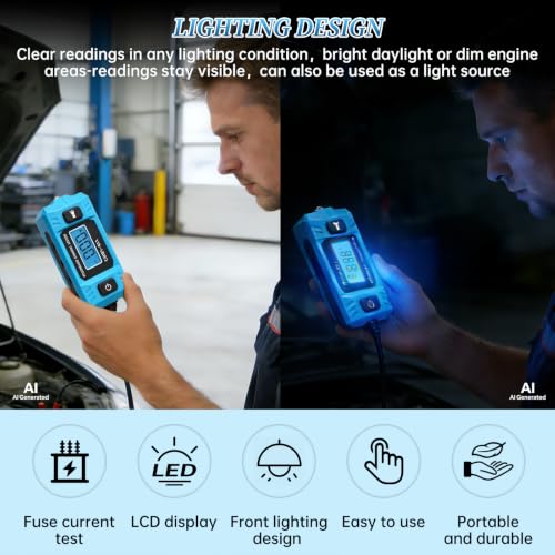 Car Fuse Tester,Automotive Circuit Tester(0.01A~19.99A) with Battery