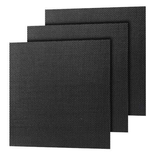 OLYCRAFT 3 Pack 240x240x0.5MM Carbon Fiber Sheet 3K Real Carbon Fiber Board Plate 100% 3K Laminate Plate Panels Sheets Lightweight High Strength Panel for RC Airplanes Drone Laptop Repair Panel - size: 240x240x0.5MM