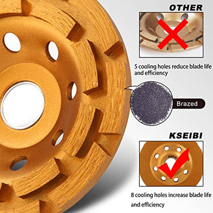 KSEIBI 644030 Diamond Cup Wheel with Universal Angle Grinder Wrench