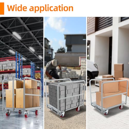 Heavy Duty Steel Panel Cart, Light Gray, 36" L x 24" W x 27" H - color: Light Gray-36" L X 24" W X 27" H