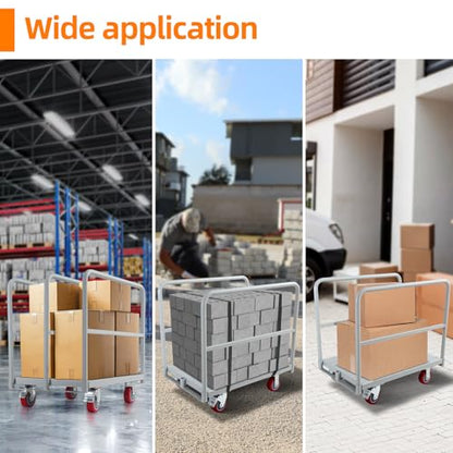 Heavy Duty Steel Panel Cart, Light Gray, 36" L x 24" W x 27" H - color: Light Gray-36" L X 24" W X 27" H