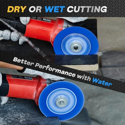 4-1/2 Inch Diamond Saw Blades for Angle Grinder, Tile Cutting Wheel 3Pcs - color: Blue