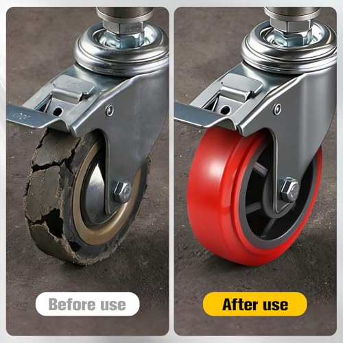 8 Inch Wheels，Heavy Duty Replacement Wheels,Caster Set of 4 Load 5000 Lbs - size: 8 INCH
