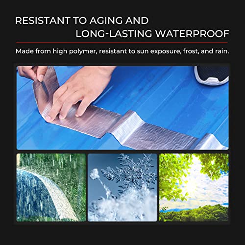 Butyl Waterproof Aluminum Foil Tape 3.94" W X 32.8'L With Rubber Adhesive for Pipe, RV Repair, Glass Repairs, Air Mattress Patch, Roof Patching, Silver - size: 3.94"W X 32.8'L