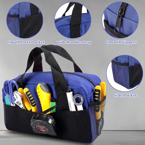 20" Tool Bag, Small Capacity Tool Bags for Men, Canvas Tools Organizer Bag - color: Blue, size: 20 Inch
