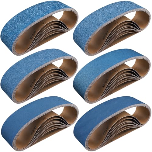 10-Piece Premium 4 x 36 Inch Zirconia Sanding Belts 40-400 Grit - color: Mix Grit, size: 4x36 Inch