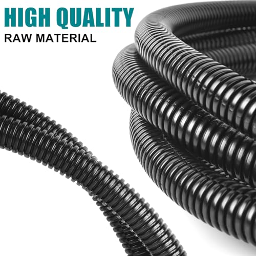 1/4 Inch Wire Loom Split Tubing - 15 ft Cord Protector Electric Wires Covers, Automotive Wire Flexible Conduit, Plastic Wire Cover with Cable Zip Tie (1/4"-15ft) - size: 1/4"-15ft