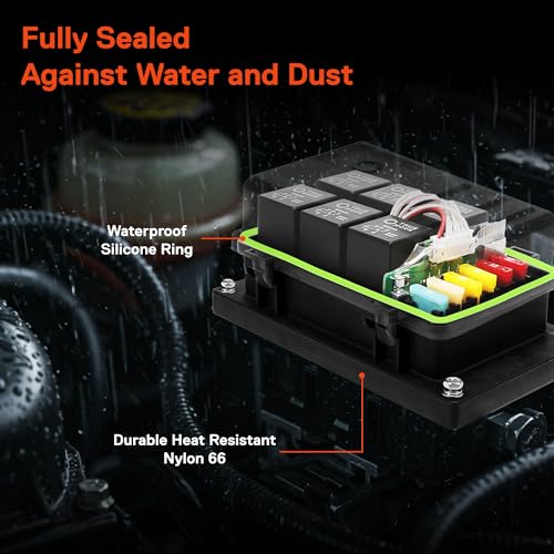 True MODS 12V Wireless Switch Panel Controller, 6 Gang Waterproof Relay Box - style: Prewired Fuse/Relay Kit + Switch Box