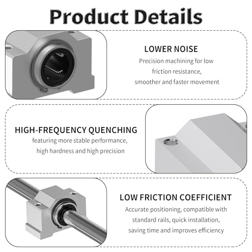 2 Pcs SCV25UU Linear Ball Bearings, 25mm ID, 76mm Length - size: SCV25UU