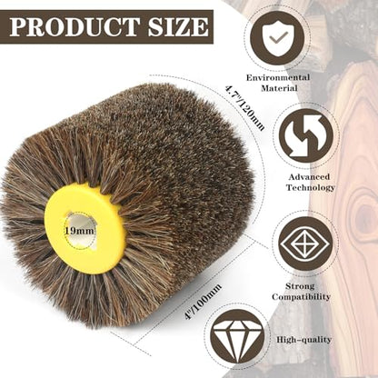 Shinboc 4.7x4 Inch Surface Conditioning Tool, Horse Hair Abrasive Wheel - style: Horse Hair Abrasive